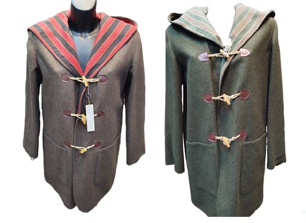 Jacket Montgomery Woman Classic Solid Colour Toggles Gft Made IN Italy New