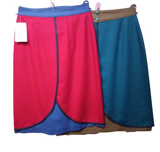 Skirt Winter Pure Wool Bicoloured Hipster 42 A 46 Ages Smiler Real Made IN Italy