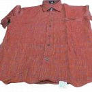 Man short Sleeve Shirt with Pocket Cotton Blend Colour Brick Fabric Canvas