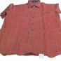 Man short Sleeve Shirt with Pocket Cotton Blend Colour Brick Fabric Canvas
