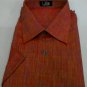 Man short Sleeve Shirt with Pocket Cotton Blend Colour Brick Fabric Canvas