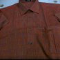 Man short Sleeve Shirt with Pocket Cotton Blend Colour Brick Fabric Canvas