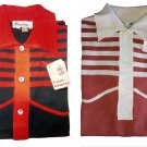 Polo Shirt short Sleeve Pure Cotton Knitted Man Red Black Size M/L Real Vintage