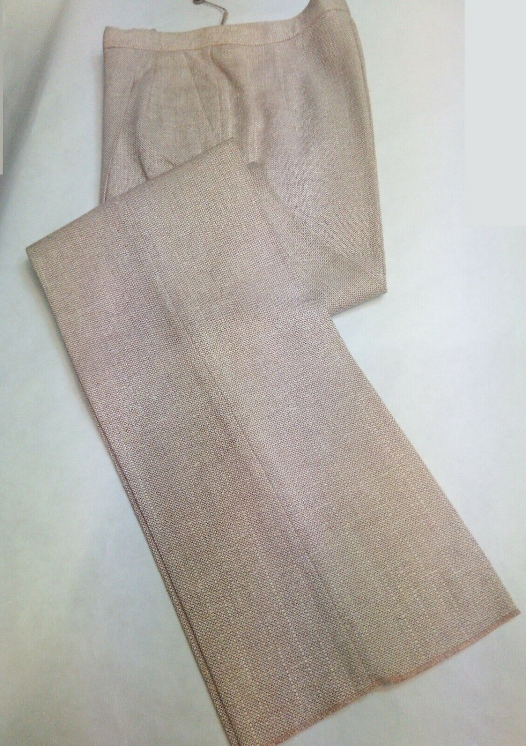 Women's Trousers Half Time Wool Blend Size 44 Comfort Beige Classic Right Sale