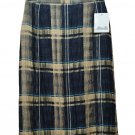 Skirt Light Check Mix Linen Bottom Black Lined, Size 42 Summer Flax Skirt New
