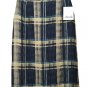 Skirt Light Check Mix Linen Bottom Black Lined, Size 42 Summer Flax Skirt New
