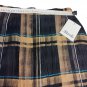 Skirt Light Check Mix Linen Bottom Black Lined, Size 42 Summer Flax Skirt New