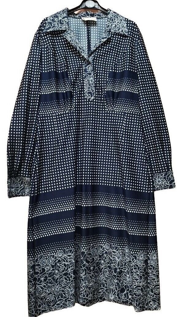 Dress Half Time Midnight Blue Microfibre Pockets Size 5&Acirc;&deg; Vintage Last Piece