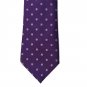 Men's Tie Bottom Violet Polka Dot Gray CM 6,5 Poly Handmade Semiartigianale Rudy