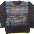 Sweater Woman Winter Wool Crew-Neck Blue Fantasy Vintage Size 42 44 Approx
