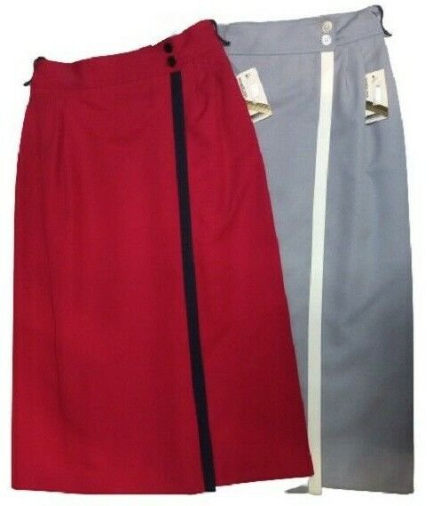Skirt Casual Spring Model Wallet Red Grey 42 46 Gabardine Wool Blend