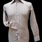 Shirt Vintage Man striped Violet SIZE XS - S Yellow Cotton Blend No Iron M. Long
