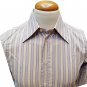 Shirt Vintage Man striped Violet SIZE XS - S Yellow Cotton Blend No Iron M. Long