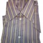 Shirt Vintage Man striped Violet SIZE XS - S Yellow Cotton Blend No Iron M. Long