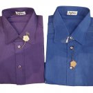 Men's Long Sleeve Shirt Vintage No Iron Ingram Dark Solid Colour Neck 41