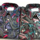 Men's Long Sleeve Shirt Multicoloured Size 41 Fit Wide Print Viscose