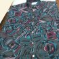 Men's Long Sleeve Shirt Multicoloured Size 41 Fit Wide Print Viscose