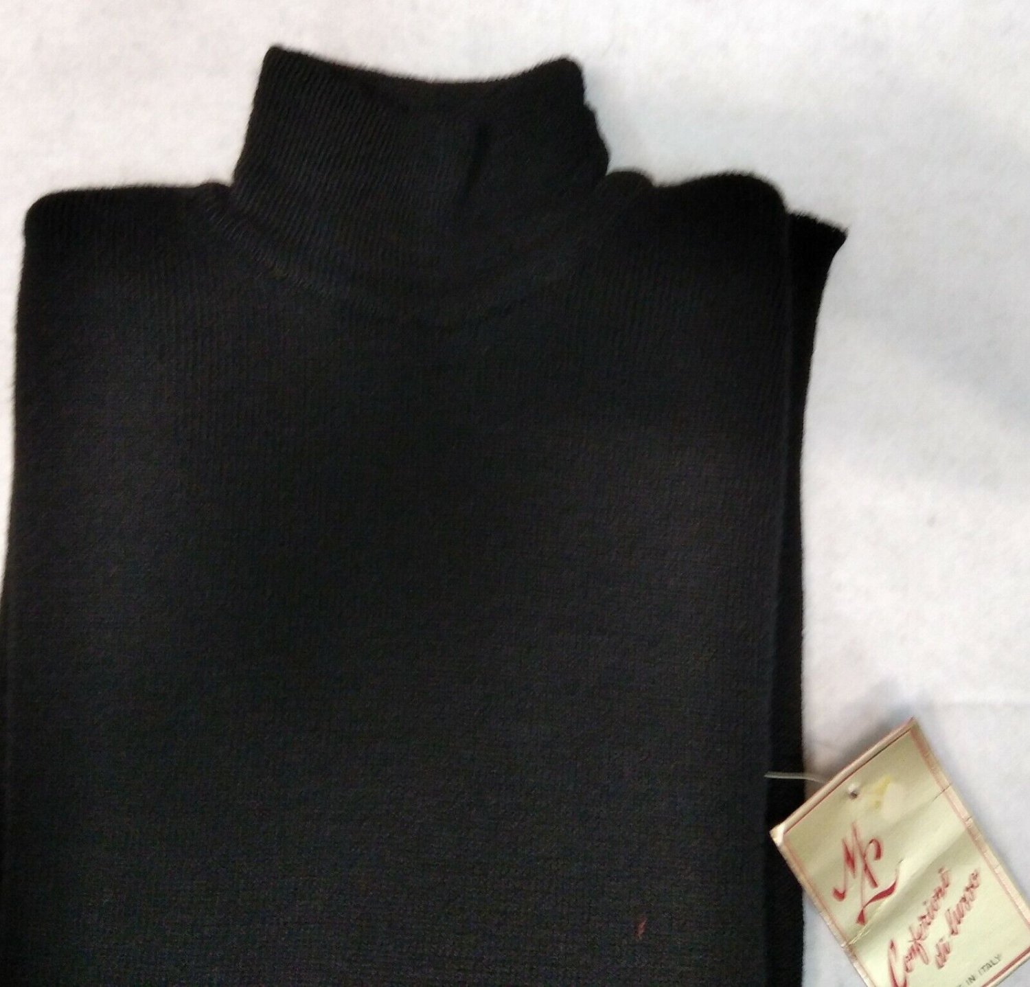 Man Turtleneck Black L/52 Wool Blend Sweater Vintage Tubular Turtleneck