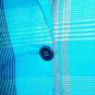 Women's Jacket Single-Breasted Skirt Summer Viscose Linen Blue Tartan 42 44