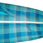 Women's Jacket Single-Breasted Skirt Summer Viscose Linen Blue Tartan 42 44
