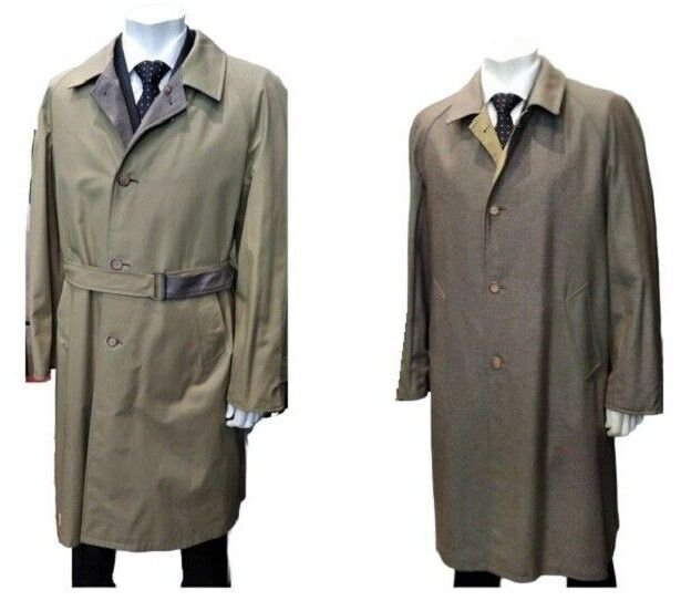 Raincoat Man Double Face Size 52 Vintage Tweed New Classic handcrafted New
