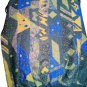 Men's Sweater Wool Blend V Neck XL Wide Fantasy Abstract Blue/Orange Manna
