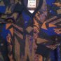 Men's Sweater Wool Blend V Neck XL Wide Fantasy Abstract Blue/Orange Manna