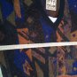 Men's Sweater Wool Blend V Neck XL Wide Fantasy Abstract Blue/Orange Manna