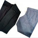 Men's Trousers Pure Wool Winter Pinces Size 48 Textur Strinata Green Blue Grey
