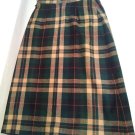 Skirt Autumn Winter Warm Tartan Green Size 42 Vintage Lined with Vent New