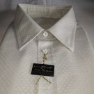 Men's Long Sleeve Shirt Ceremony Ivory Worked Vintage 45 XXL Semigloss