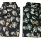 Men's Shirts Fantasy Pure Silk Long Sleeve Ingram Lightweight Made IN Italy