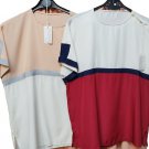 T-Shirt Woman Summer short Sleeve Bicoloured Classical Wide 44 46 White T-Shirt