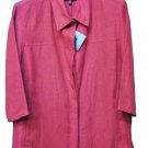 Jacket Woman Pure Linen Red Neck Shirt SIZE S Sleeve Three Quarter West Bend