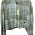 New Women's Jacket Summer Short Mix Linen Hazelnut Unlined Sport Size 44 It