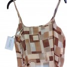 Womens Top Viscose Straps Geometric Design Brown Light Size 44 It