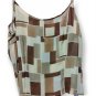 Womens Top Viscose Straps Geometric Design Brown Light Size 44 It