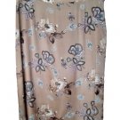 Skirt Summer Size Shaped = 52 Silk Blend Brown Floral Dedication Elegant