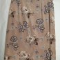 Skirt Summer Size Shaped = 52 Silk Blend Brown Floral Dedication Elegant