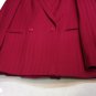 Set Trousers Winter Woman Two Pieces Red Wool Double Chest Tweed 42 44