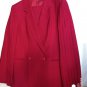 Set Trousers Winter Woman Two Pieces Red Wool Double Chest Tweed 42 44