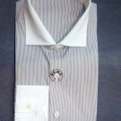 Men's Shirts Man Shirt 37 XS striped Brown Neck White French Elegant Play