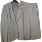 Woman set Jacket Skirt Spring Size 94 (46 It) Hazelnut Shantung Spinata