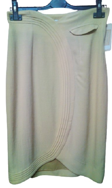 Skirt Spring Lining Beige Size 44 Elegant Worked Fabric Crepe Discount Ultima