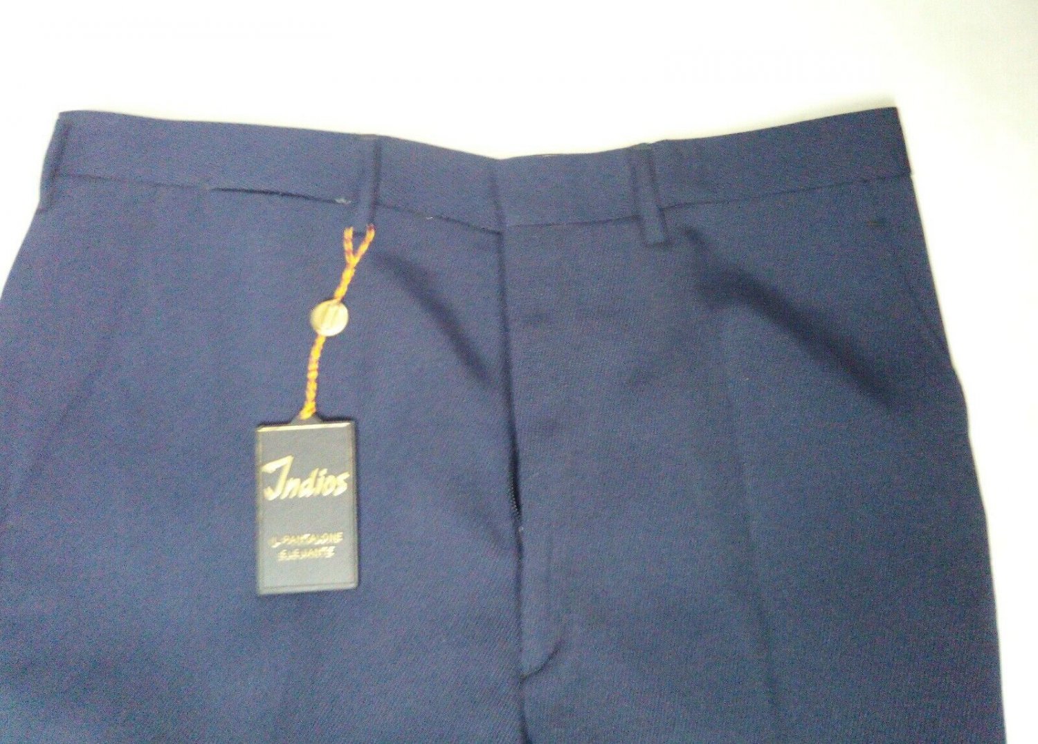 Trousers Man Wool Trevira Winter Blue 48 Leg Broadband Vintage No Pince