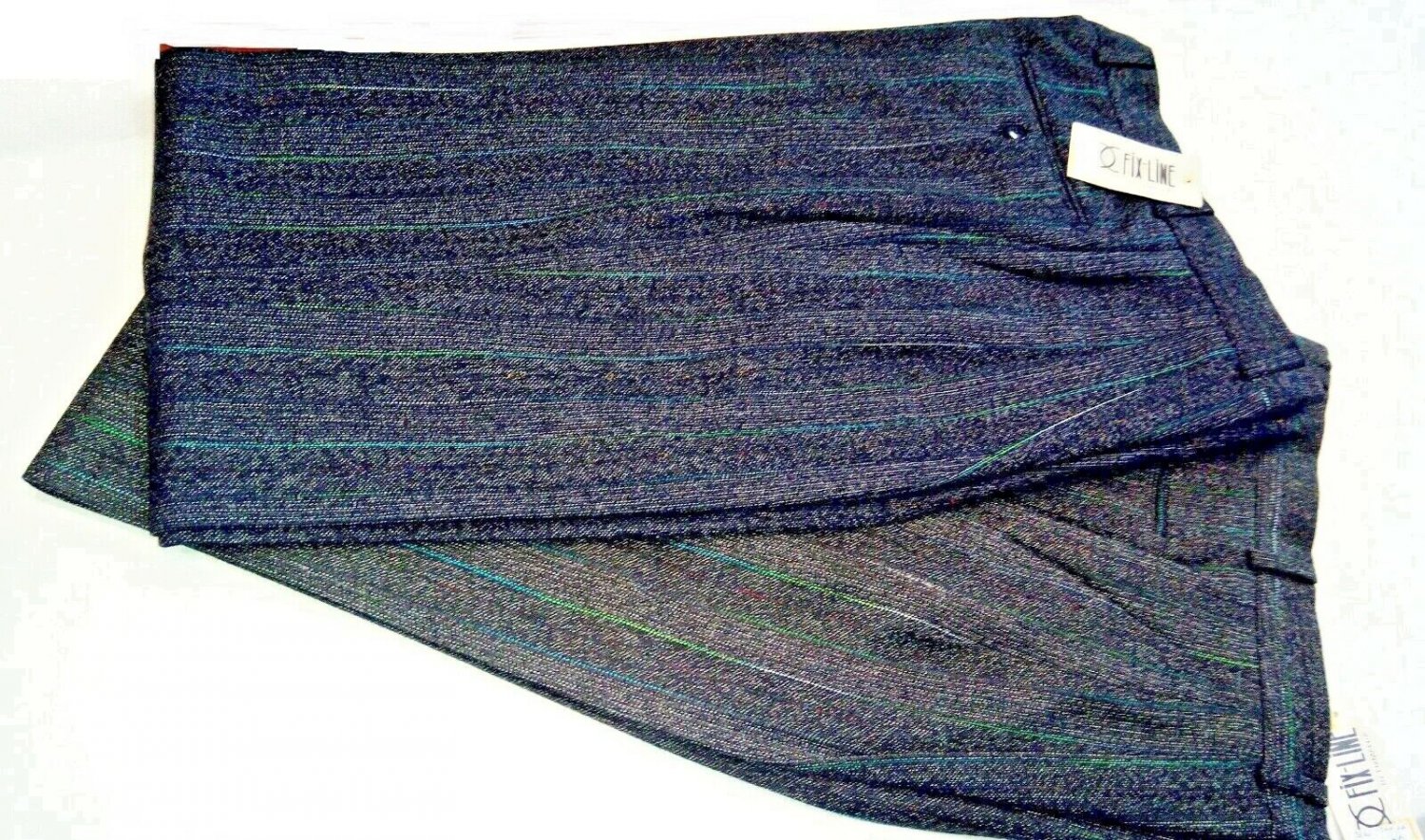Trousers Boy Wool Winter Classic Pinces Size 44 striped Blue Grey Fixline