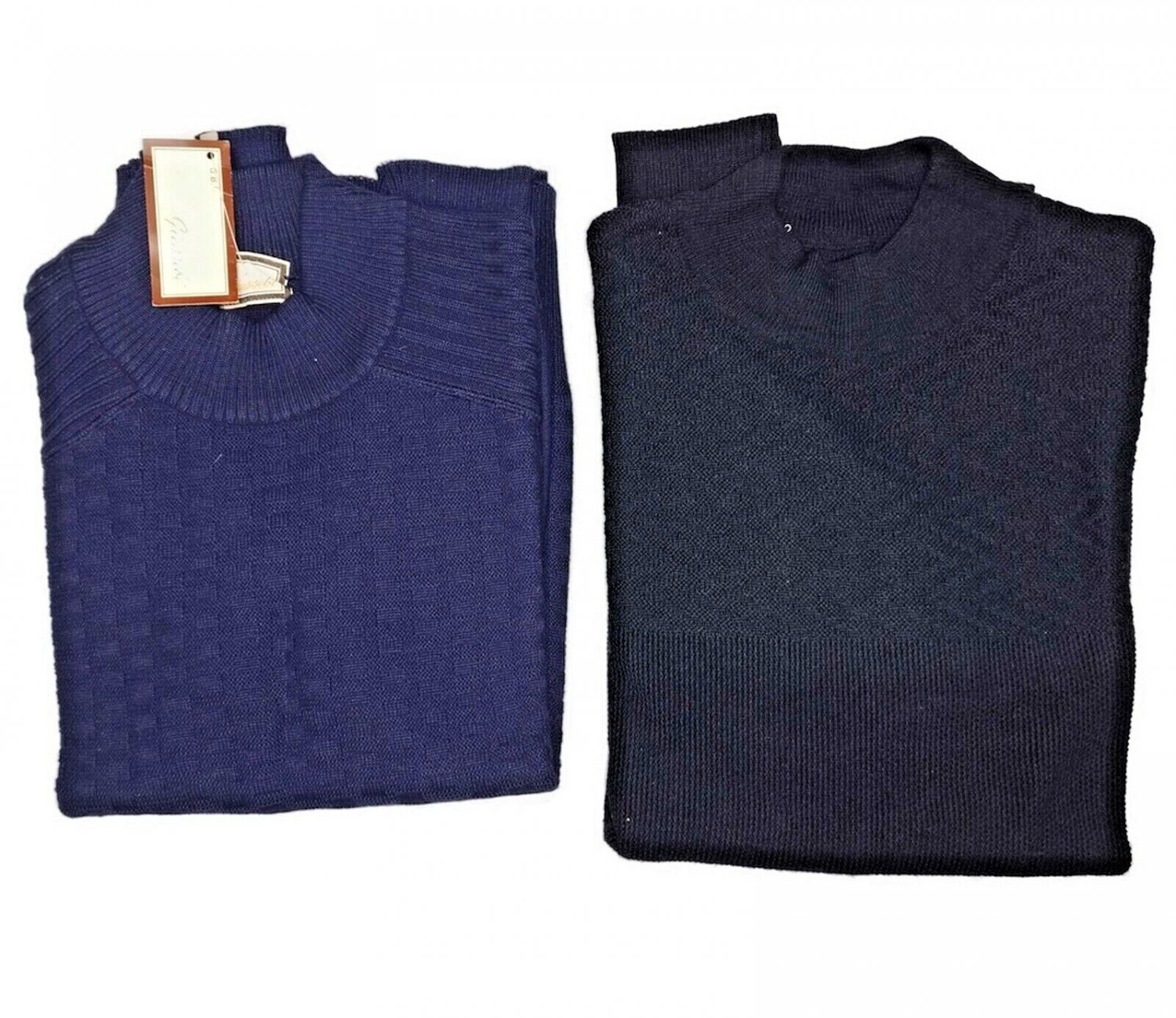 Pullover Spring Man Blue Wool Blend Light Solid Colour M L Accollati Sale