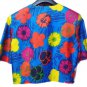 Jacket Shrug Woman Blue Flowers Pure Silk Made IN Italy Discount One Size 46