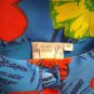 Jacket Shrug Woman Blue Flowers Pure Silk Made IN Italy Discount One Size 46