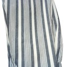 Women's Trousers Striped Size 46 Trendy 100% White Cotton Blue New Shop See